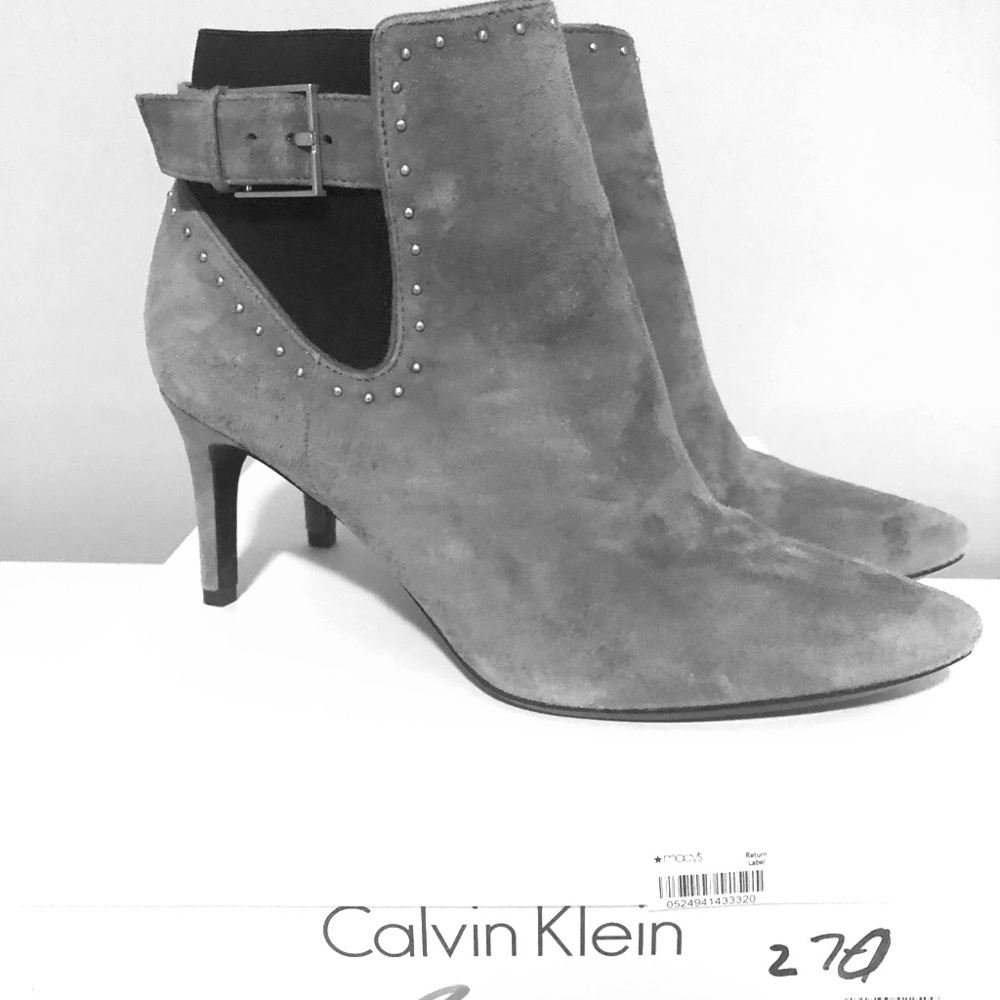 Calvin Klein Jozie Suede Heeled Bootie